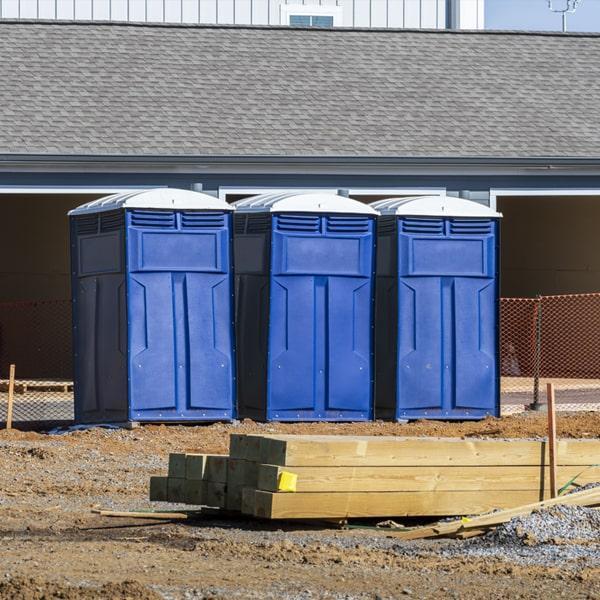 Heavy-duty construction site porta potty in Worcester, Massachusetts